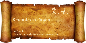 Kronstein Andor névjegykártya